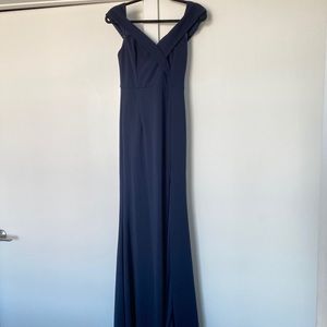 Lulus Song of Love Navy Off the Shoulder Maxi Gown